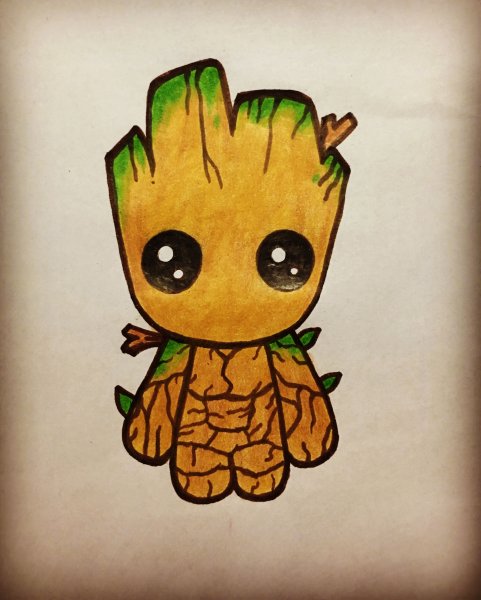 Грут карандашом