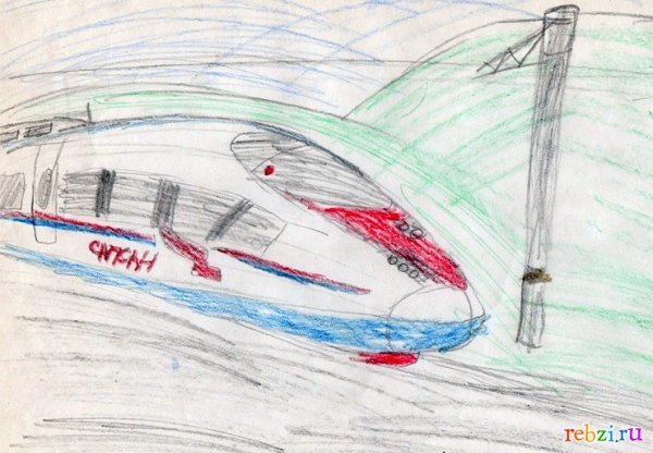 Сапсан поезд рисунок