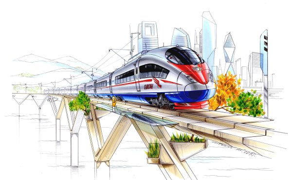 Скоростной поезд Сапсан раскраска