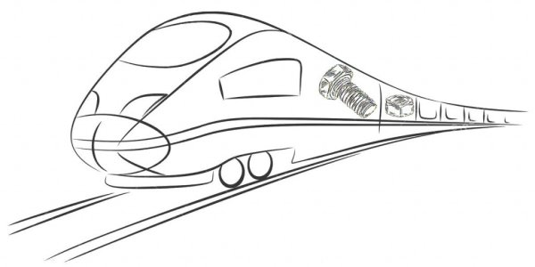 Сапсан поезд вид сбоку спереди и сзади