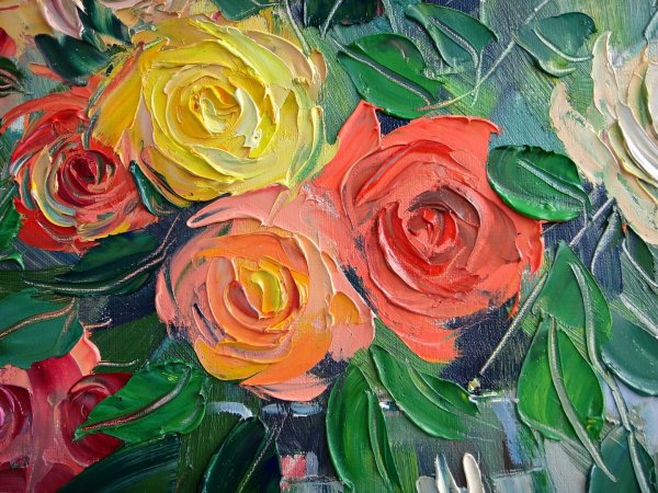 Живопись мастихином розы