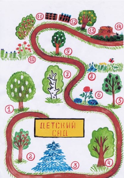 Экологическая тропа в ДОУ схема