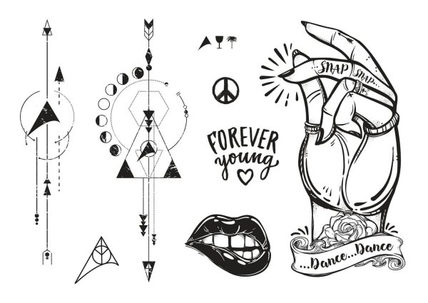 Эскизы для временных тату