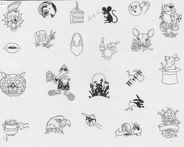 Переводные тату черно белые