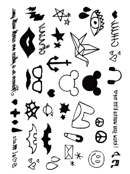 Переводные тату черно белые