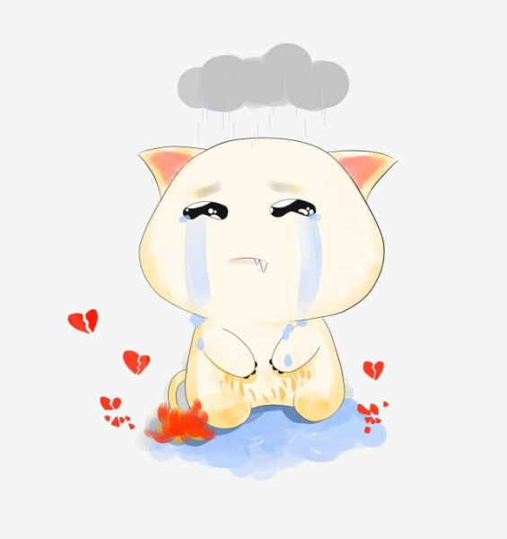 Кот плачет мультяшный