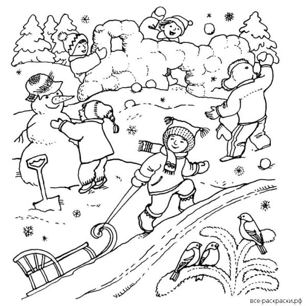 Иллюстрации на тему дети зимой