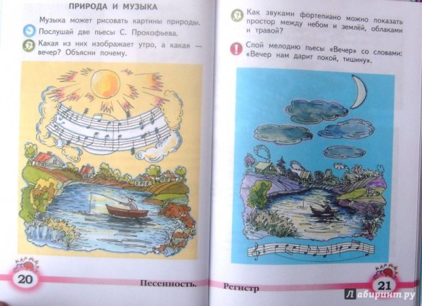 Прокофьев утро и вечер рисунок к Музыке