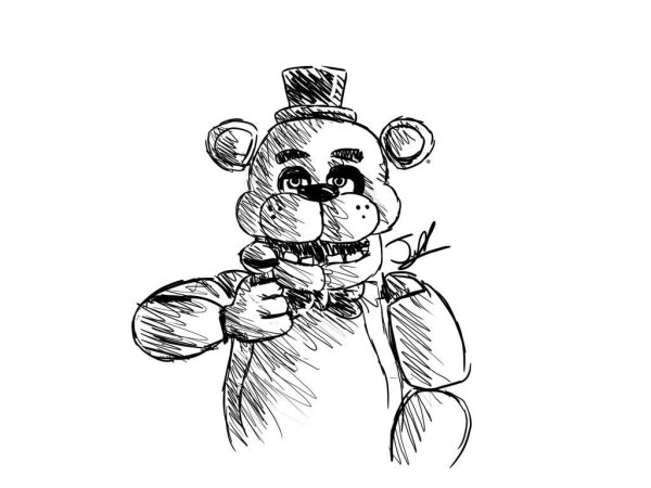 Раскраски ФНАФ 1 Голден Фредди