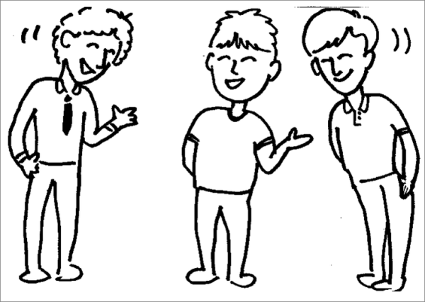 Два нарисованных человечка разговаривают