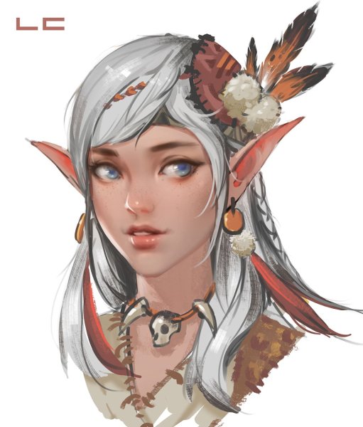 Нарисовать девочку эльфа