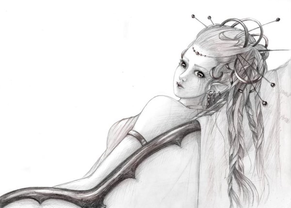 Рисунок эльфийки