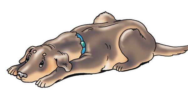 Лежачая собака мультяшная