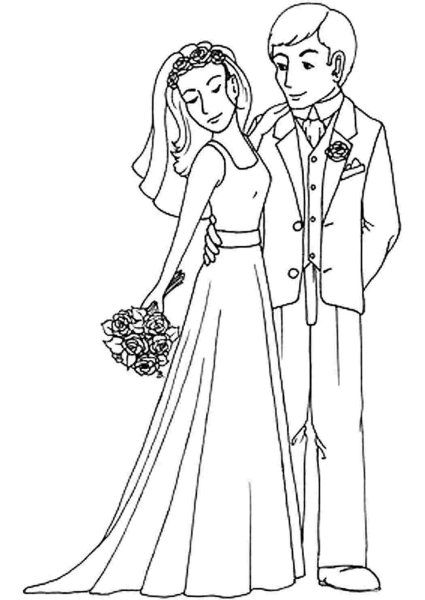 Раскраска жених и невеста