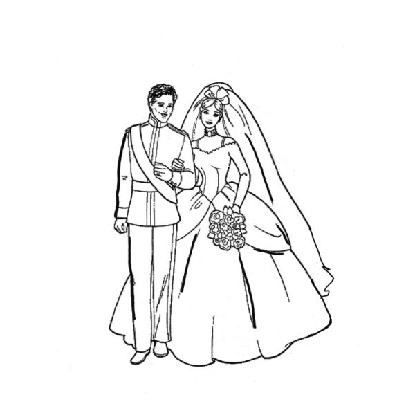 Раскраска Барби свадьба
