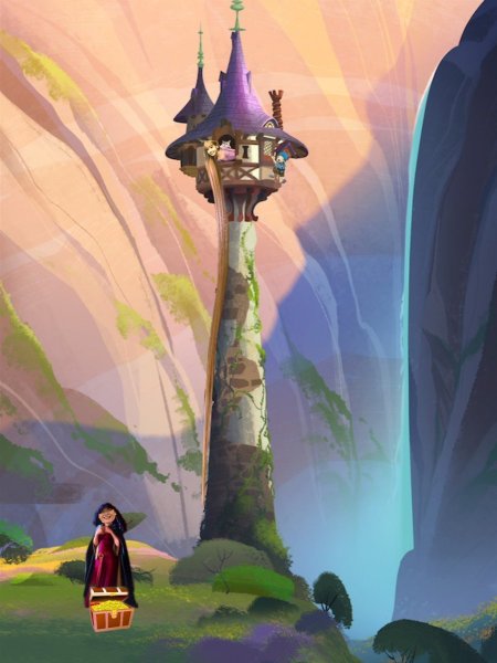 Башня Рапунцель на белом фоне