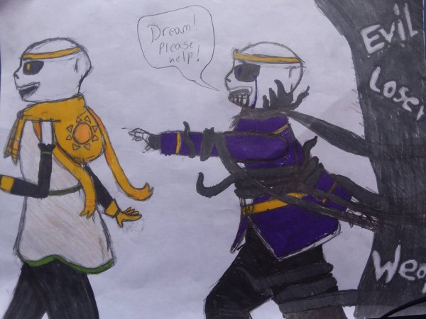 Найтмер Санс и Дрим Санс поцелуй