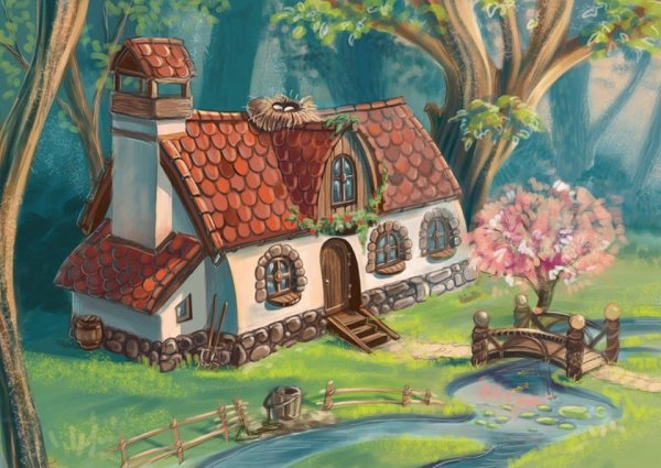 Сказочный домик иллюстрация