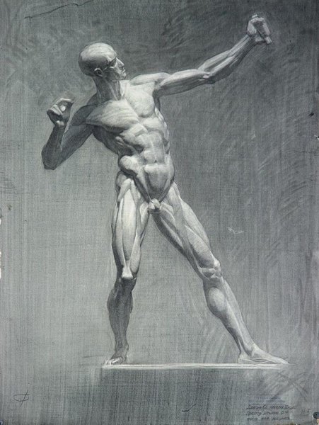 Гипсовая голова Экорше Гудона