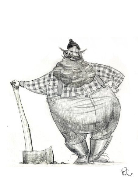 Дровосек рисунок карандашом