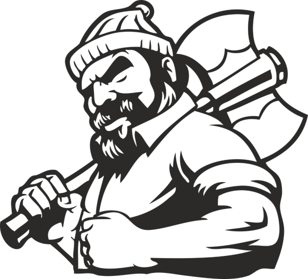 Лесоруб с бензопилой