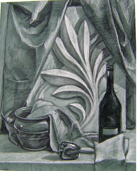 Пейзаж мягкими материалами