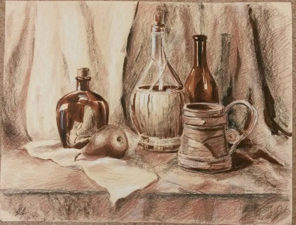 Сангина натюрморт Академический