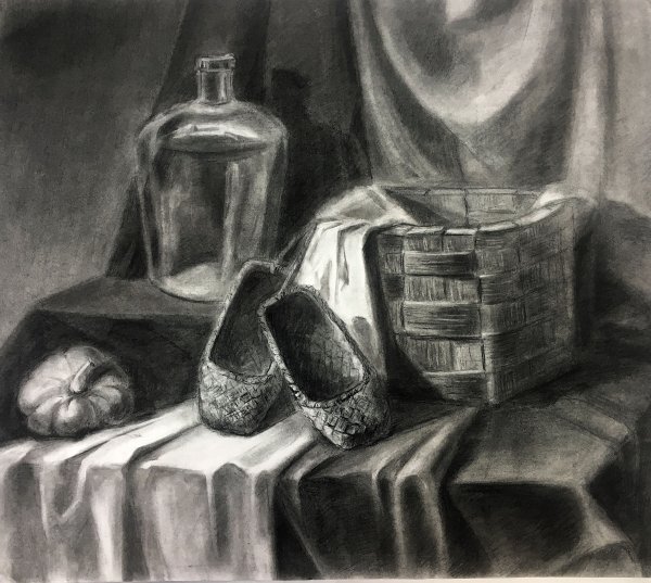 Натюрморт уголь Академия художеств