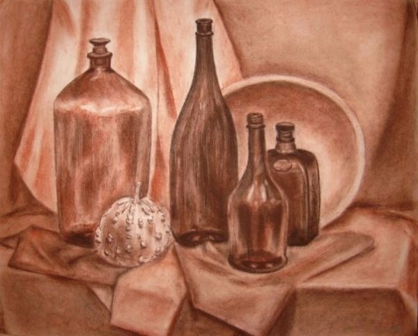 Сангина сепия соус натюрморт