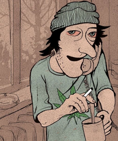 Инопланетянин нарисованный наркоман