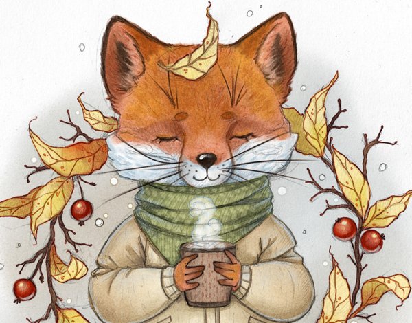 Лисенок с чаем