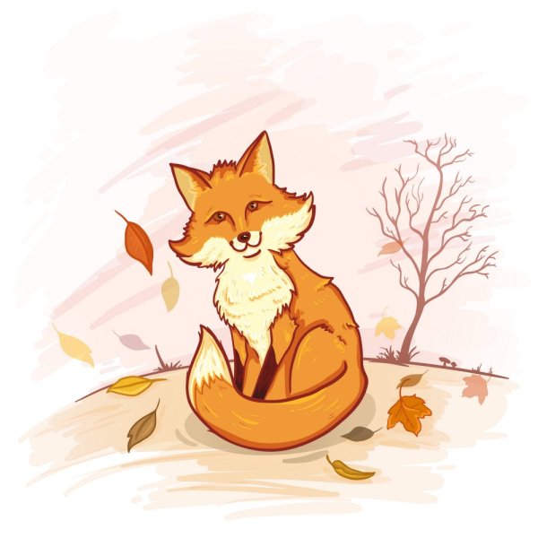Осенняя Лисичка иллюстрация