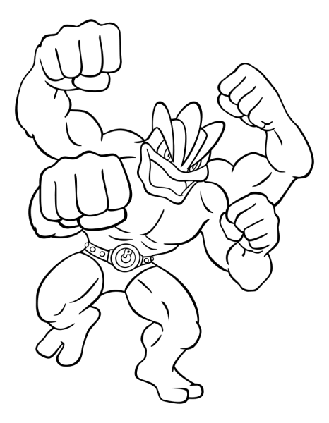 Мачамп покемон раскраска