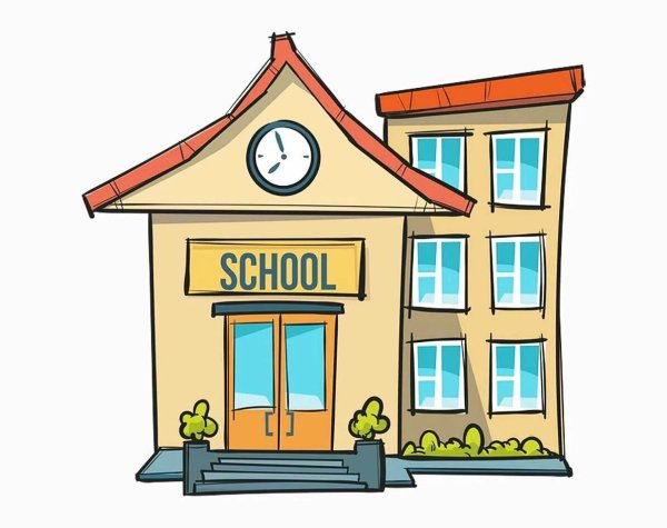 Здание школы мультяшное