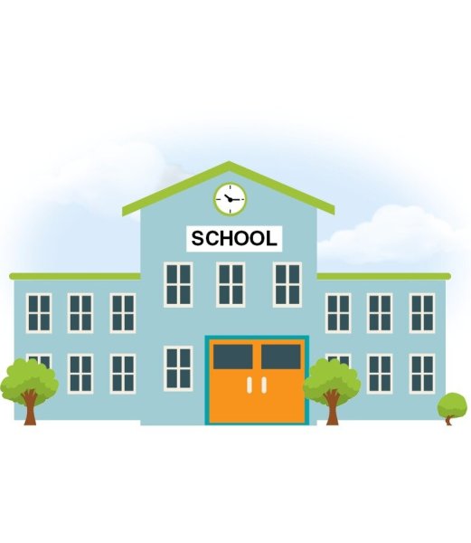 Здание школы мультяшное