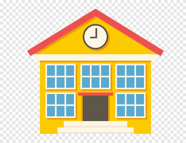 Здание школы на прозрачном фоне