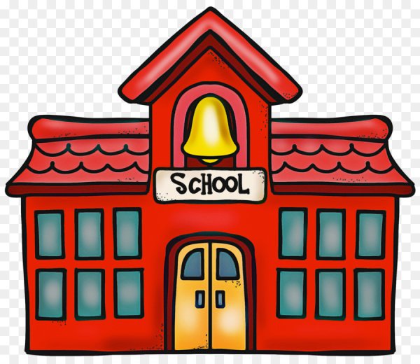 Здание школы на прозрачном фоне