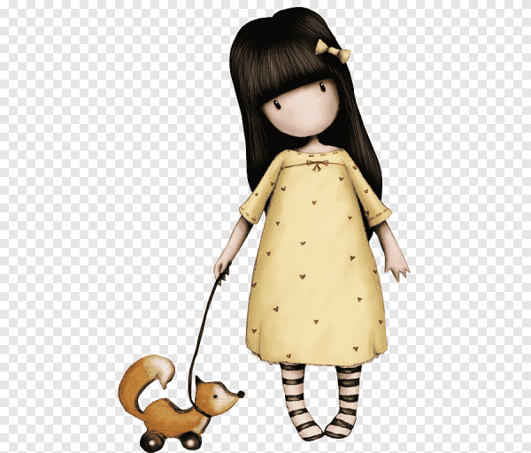 Текстильная кукла на прозрачном фоне