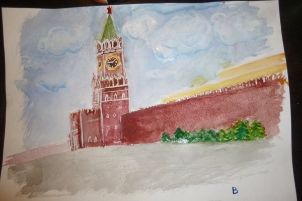 Рисование Московского Кремля