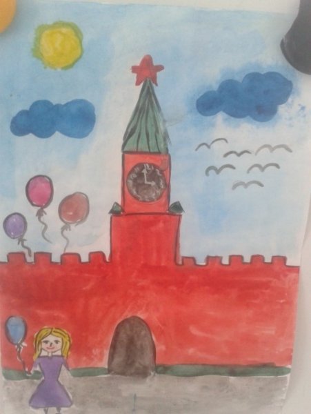 Спасская башня Кремля рисование