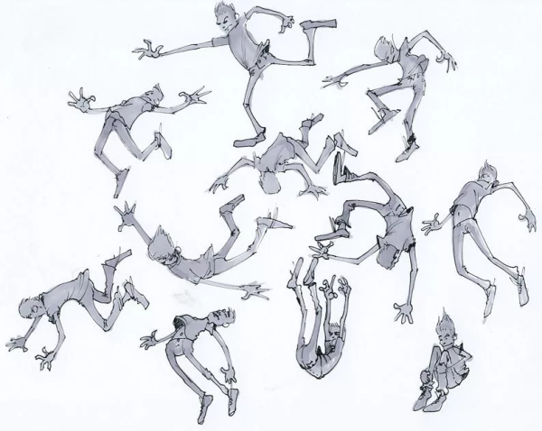 Референс позы падающего человека