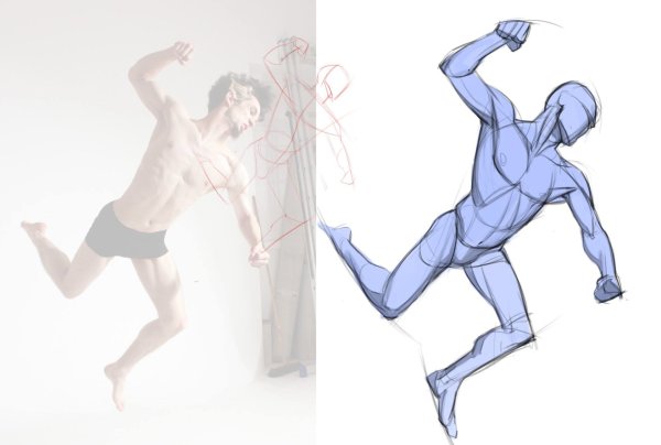 Человек в динамичной позе