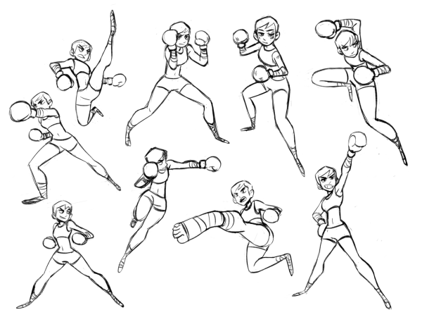 Боксерские позы для рисования