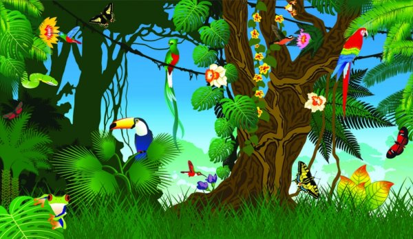 Фон джунгли мультяшный