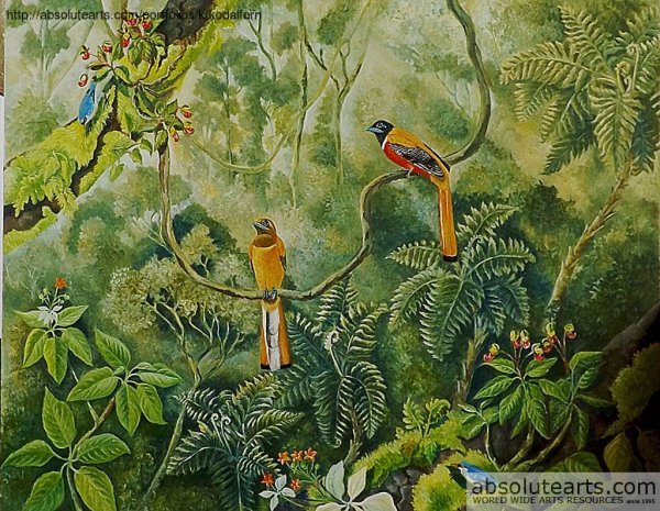 Тропический лес живопись