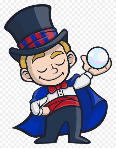 Фокусник на прозрачном фоне