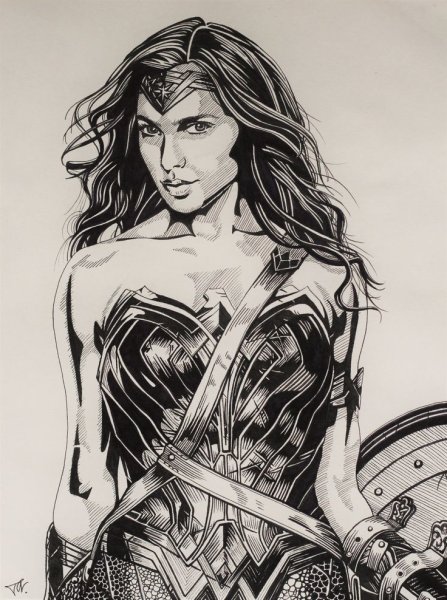 Чудо женщина рисунок