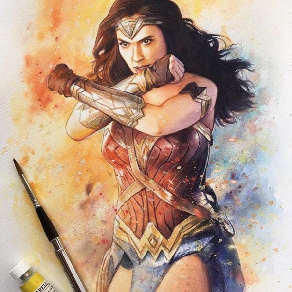 Чудо женщина карандашом