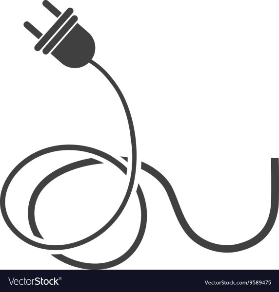 Провод с вилкой вектор