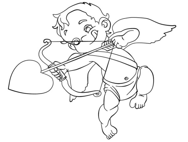 Купидон раскраска